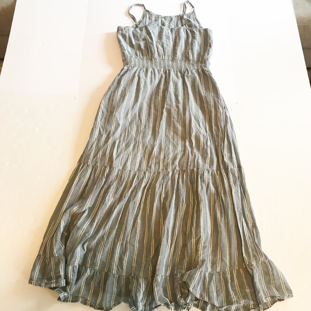 TOAD & CO. Airbrush Maxi Dress Blue White Tiered Organic Cotton Womens Small - Picture 3 of 8